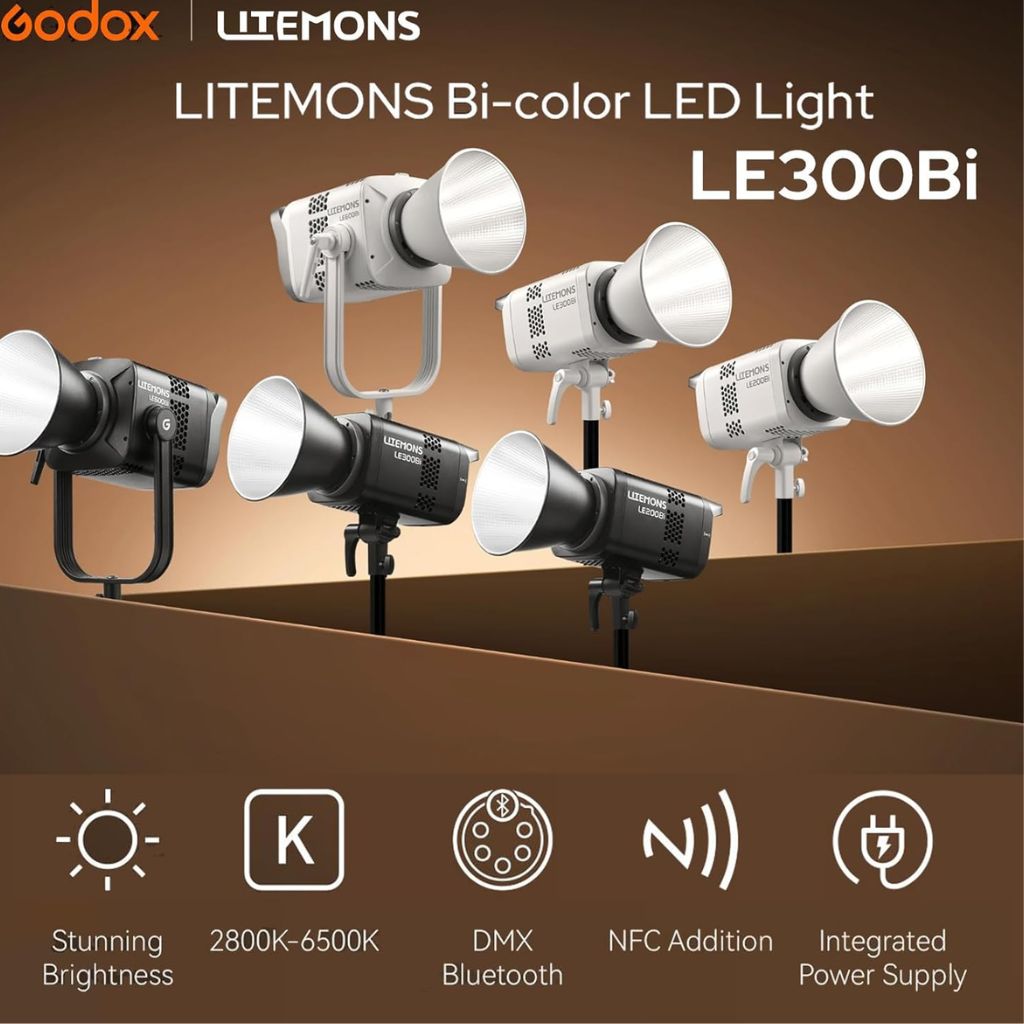 Godox LE300Bi Litemons Bi-Color LED Video Light – Black - 320W