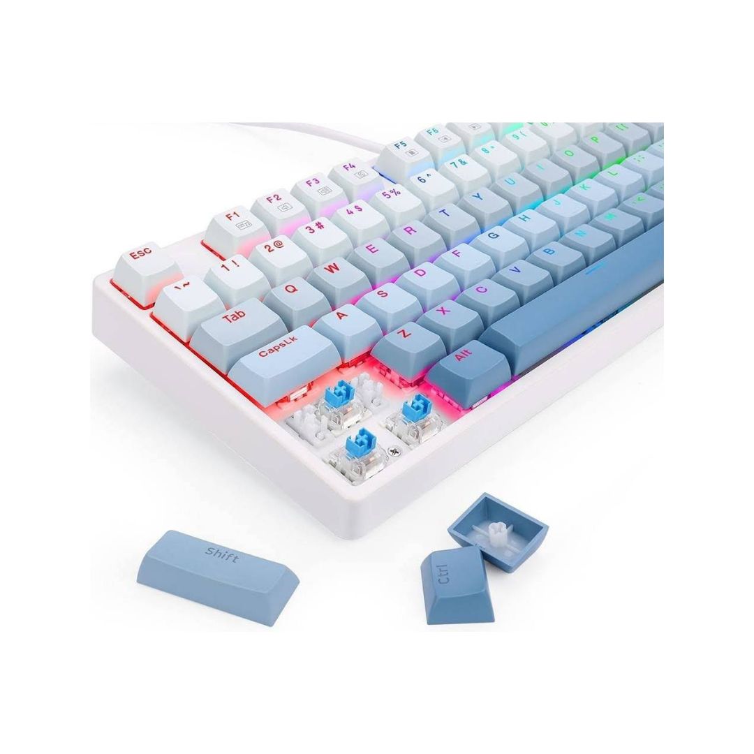 لوحة مفاتيح الألعاب الميكانيكية REDRAGON K645W سلكية RGB CASS USB، مفتاح أزرق