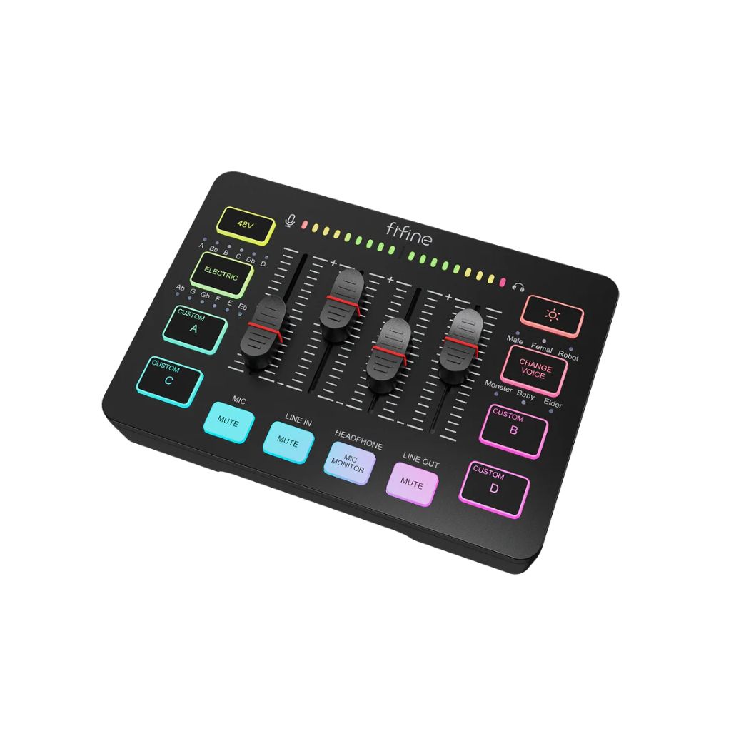 FIFINE AmpliGame SC3 - RGB Gaming Audio Mixer