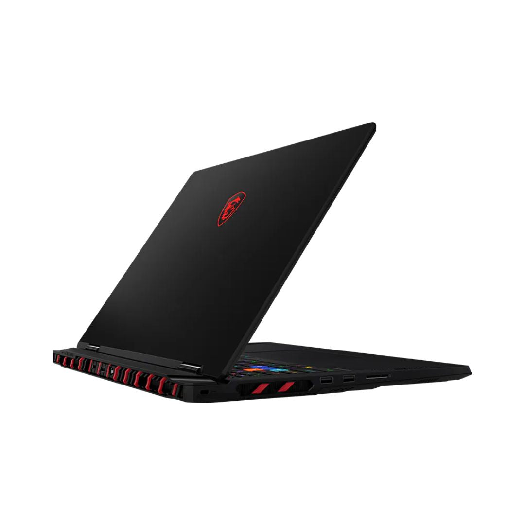 MSI Raider 18 HX AI A2XWIG-060AE - معالج Intel Core Ultra 9-285HX, ذاكرة وصول عشوائي (RAM) سعة 64 جيجابايت, سعة تخزين 2 تيرابايت, بطاقة رسومات RTX 5080 سعة 16 جيجابايت, شاشة 18 بوصة UHD+ IPS بتردد 120 هرتز
