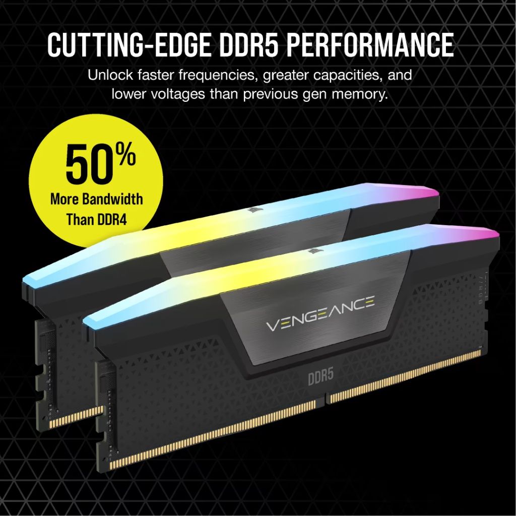 CORSAIR VENGEANCE RGB DDR5 32GB (2x16GB) 6400MHz CL36