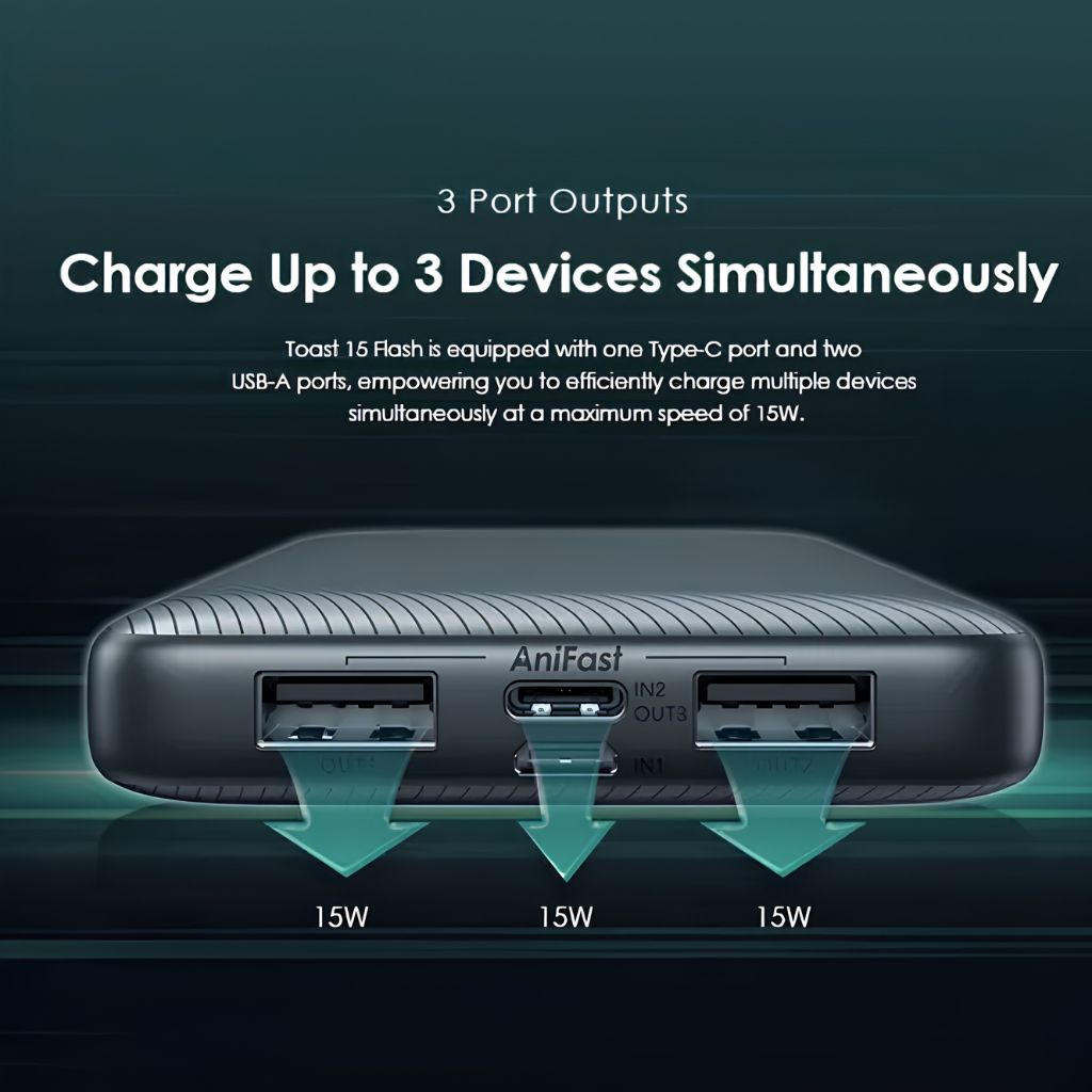 باور بانك اورايمو توست 10000 مللي أمبير، OPB-1100D - أسود