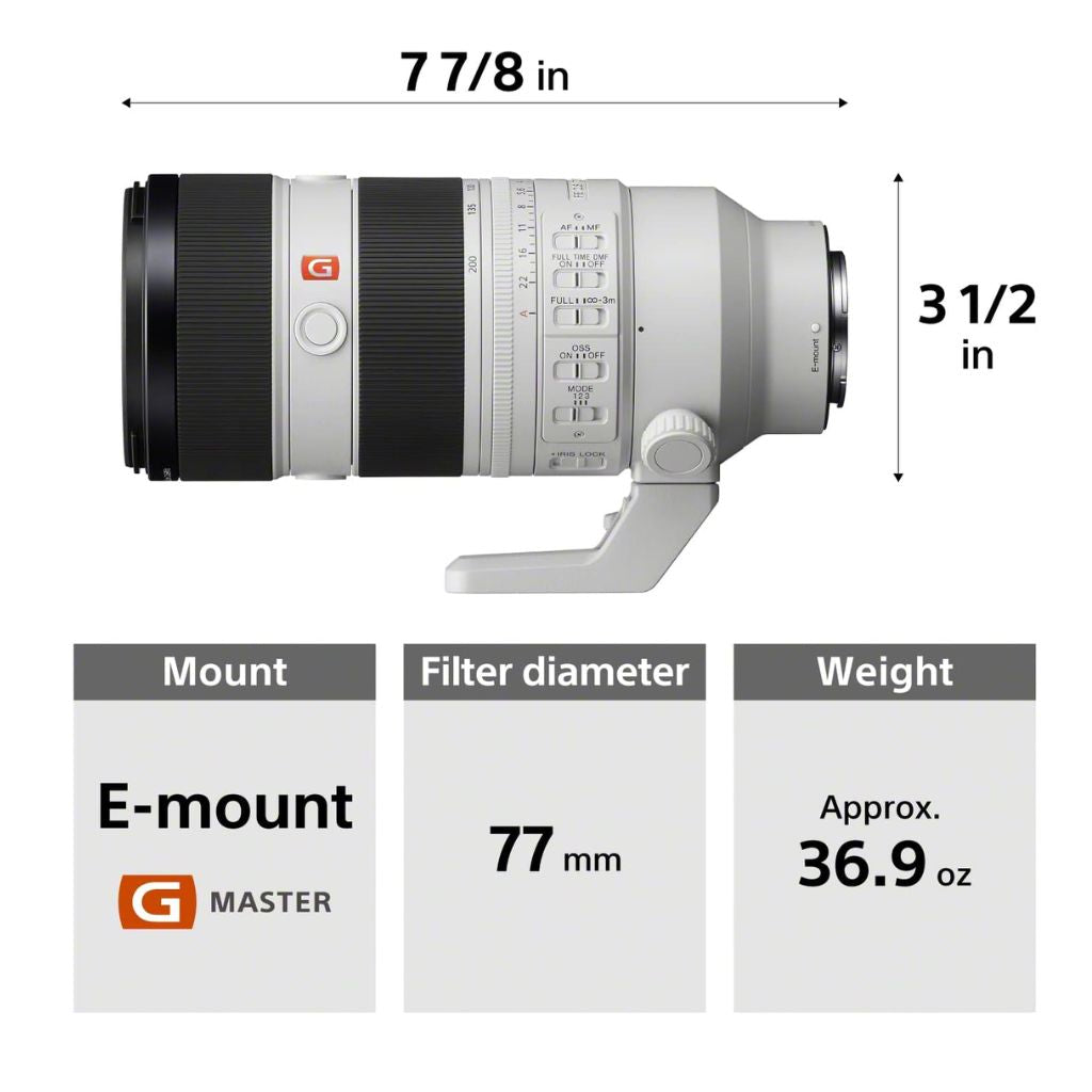 Sony FE 70-200mm F2.8 GM OSS II Full-Frame Telephoto Zoom Lens – E-Mount, XD Linear AF