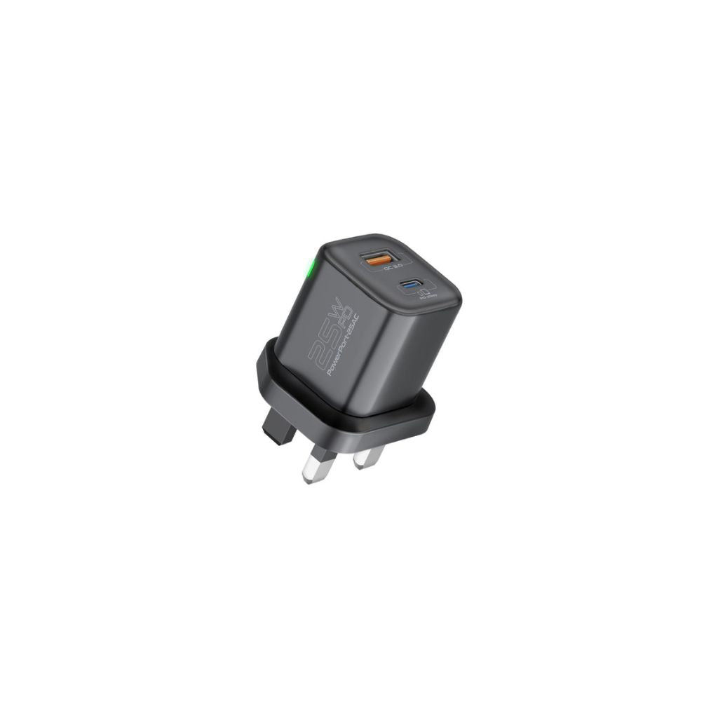 Promate PowerPort-25AC 25W USB-C Wall Charger - Black