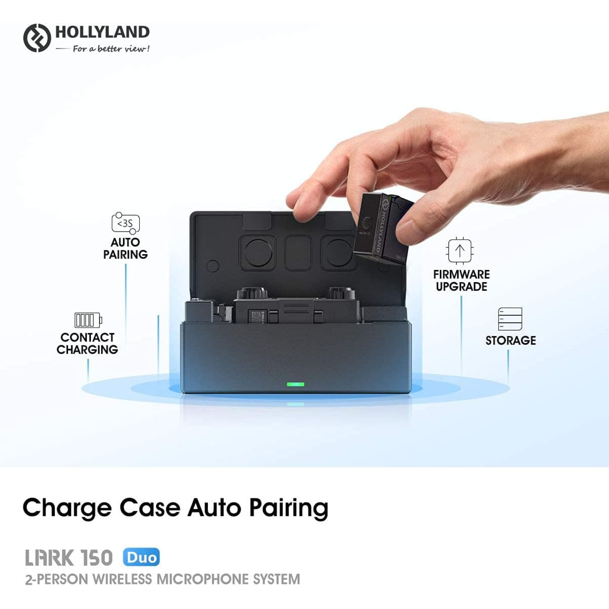 ميكروفون لاسلكي صغير الحجم Hollyland LARK 150 Duo