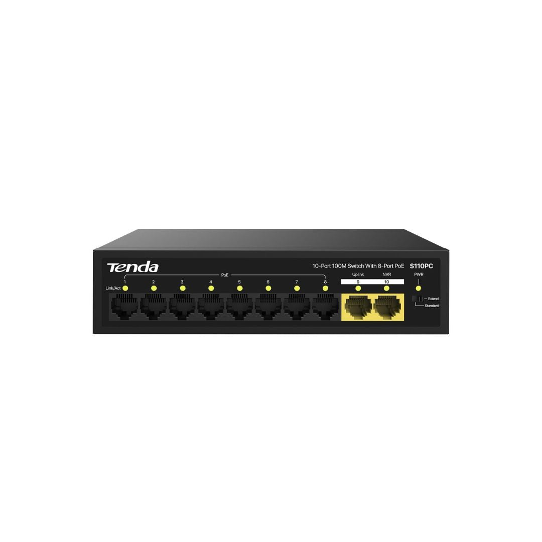 Tenda S110PC 10-Port 10/100Mbps PoE - Ethernet Network Switch