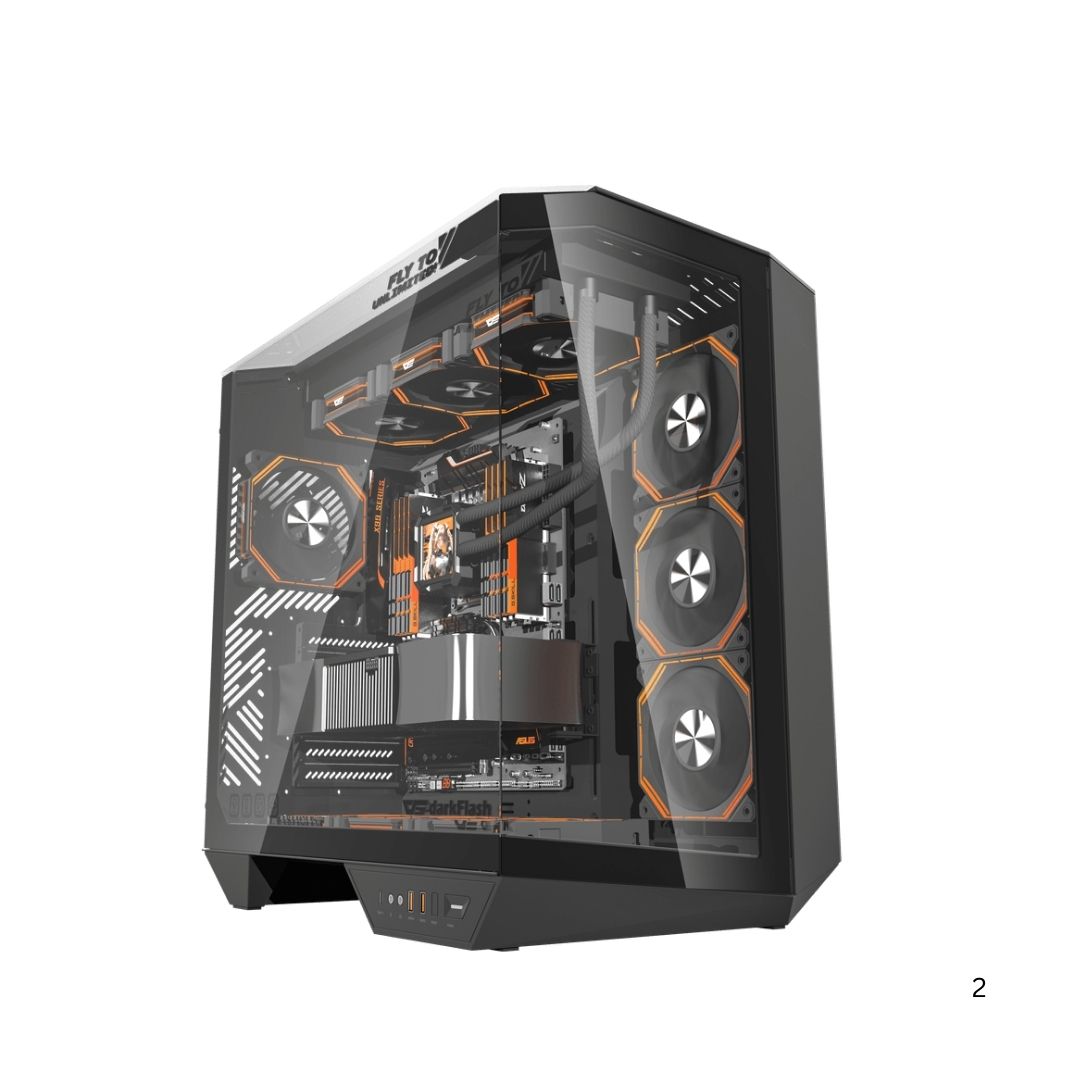 DarkFlash DY470 Mid Tower Case - Black
