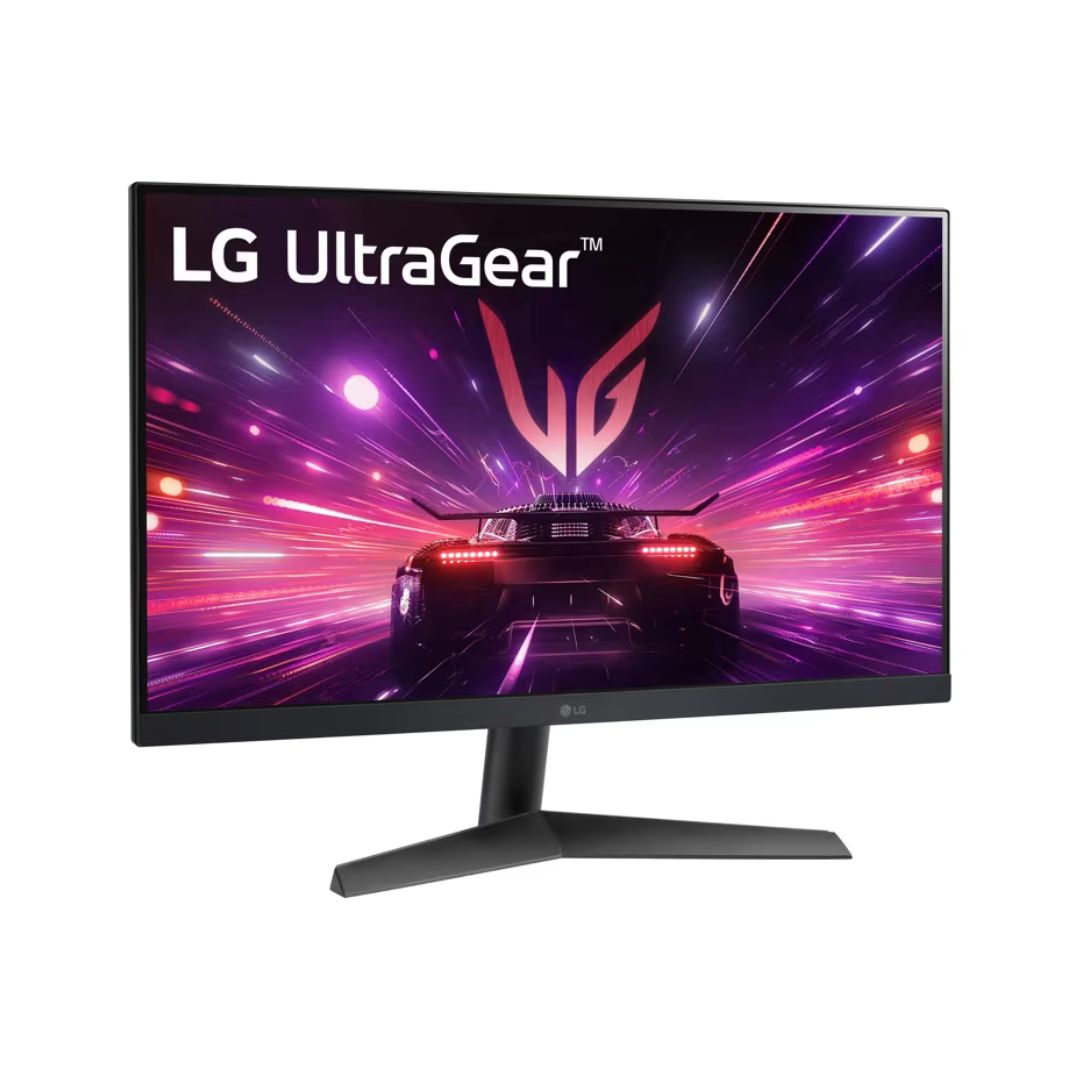 شاشة LG 24GS60F-B مقاس 24 بوصة بدقة FHD (1920x1080) ومعدل تحديث 180 هرتز بتقنية IPS وزمن استجابة 1 مللي ثانية.
