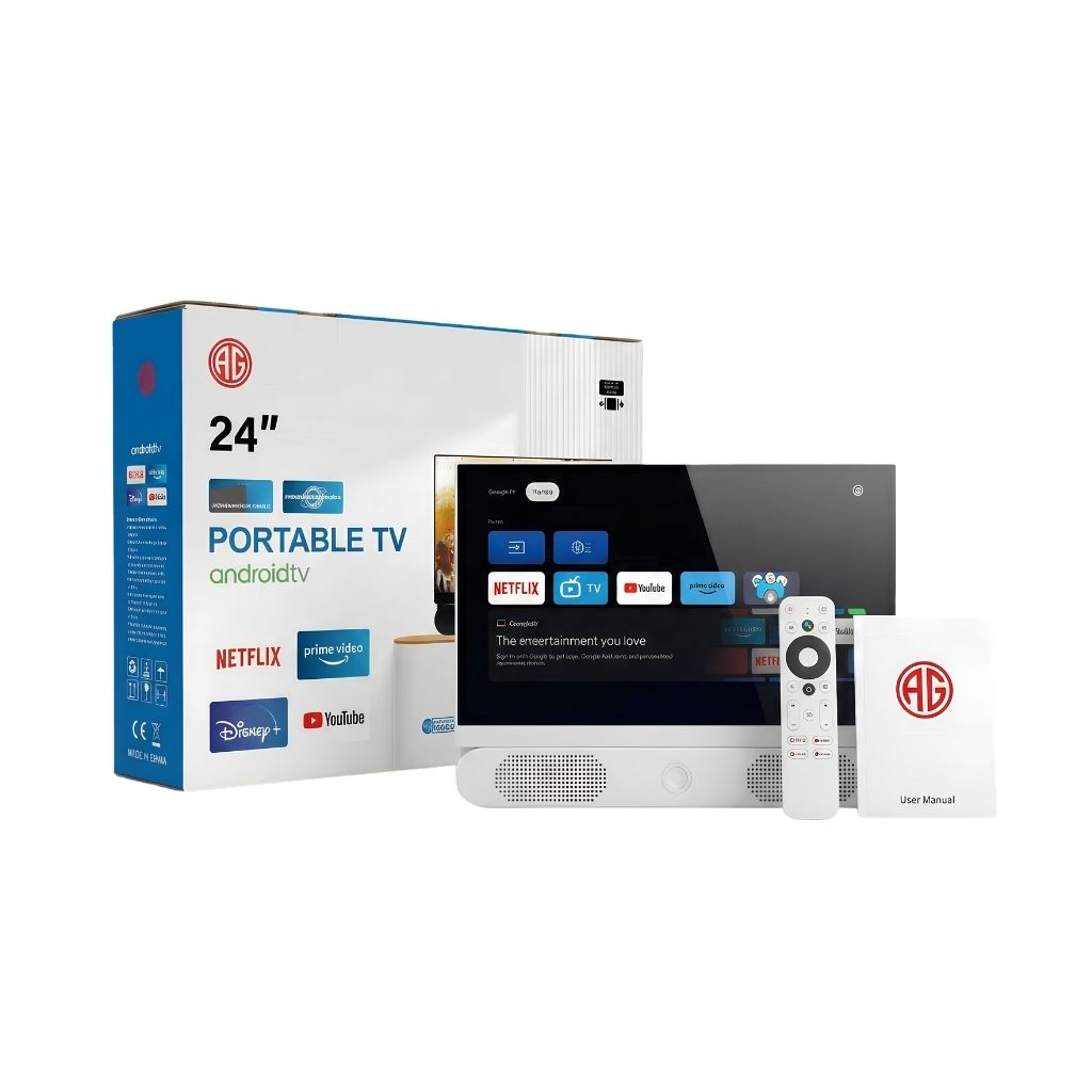 Raptor 24" Portable Smart TV - Full HD, 10000mAh Battery - White