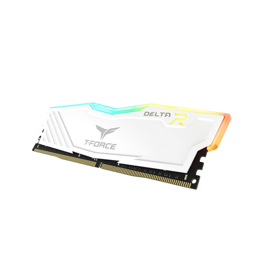 TEAMGROUP T-Force Delta RGB DDR4 Ram 16GB (2x8GB) 3600MHz CL18 - White - شركة القيم العالمية للحاسبات