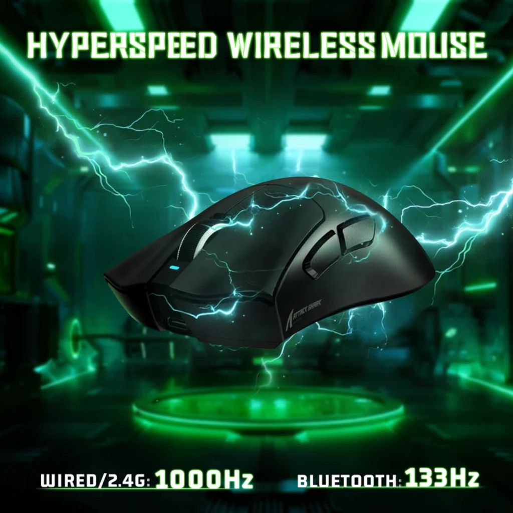 Attack Shark V3 Wireless Gaming Mouse - Black