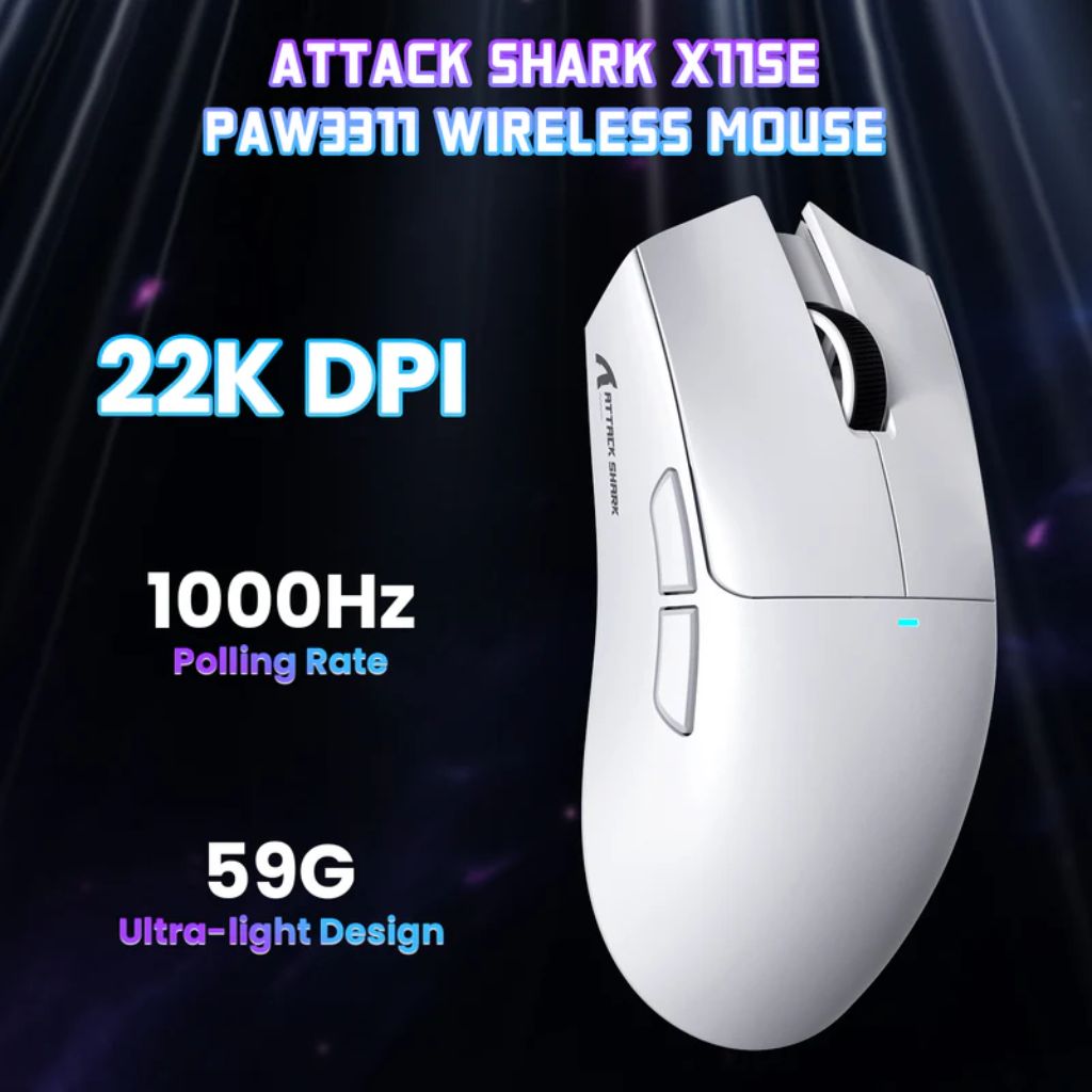 ATTACK SHARK X11 SE Wireless Gaming Mouse - White