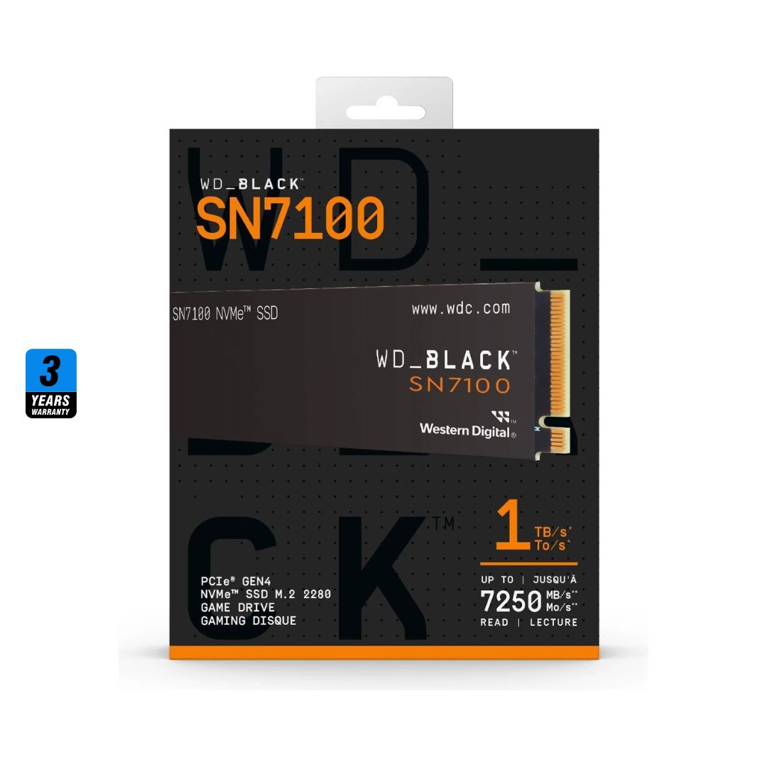WD BLACK SN7100 1TB , 7250MB/s M.2 NVME , PCIe 4.0