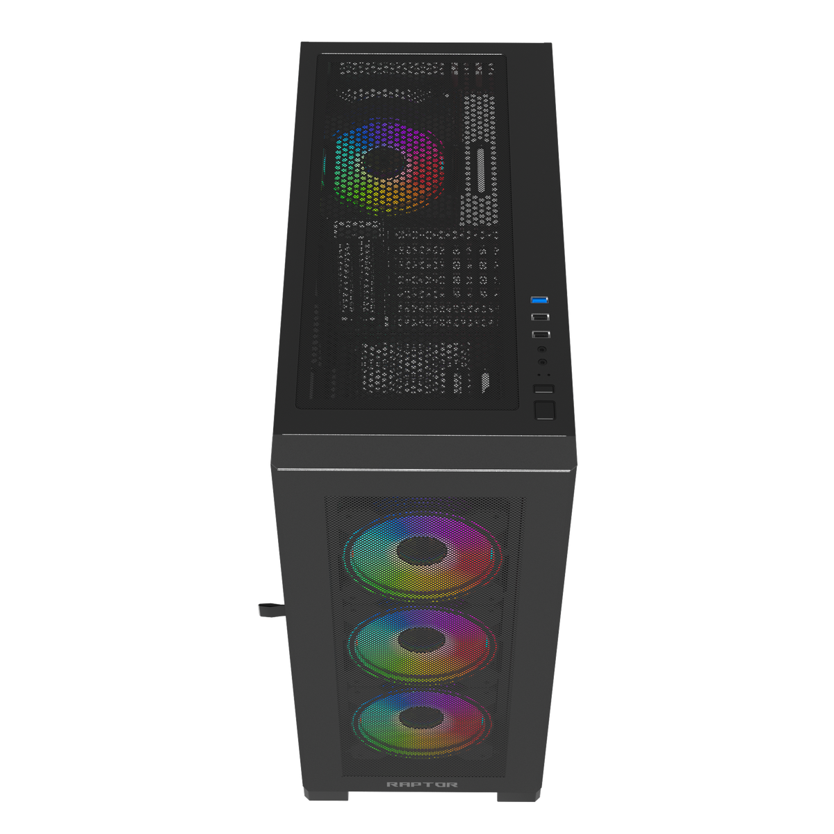 Raptor 290-XL ARCTIC HAWK RGB Mid Tower Case - Black - شركة القيم العالمية للحاسبات