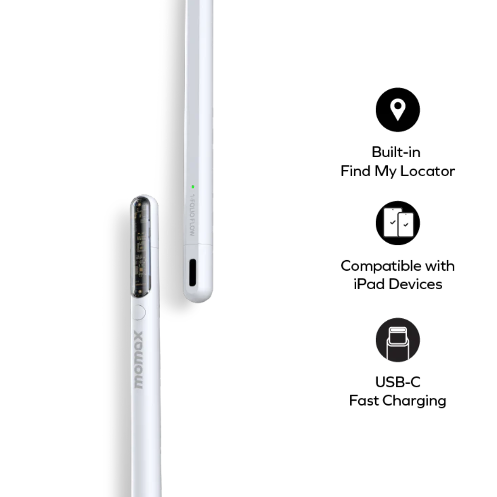 Momax Folio Flow TP11W Find My Active Stylus Pen - White