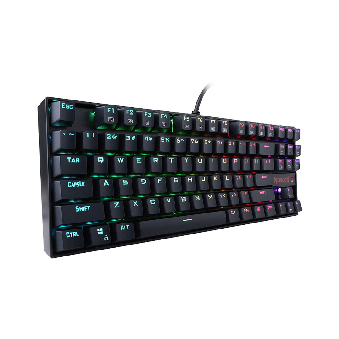 Redragon K552-RGB, Kumara, 80%, Wired, Red Switches - Black