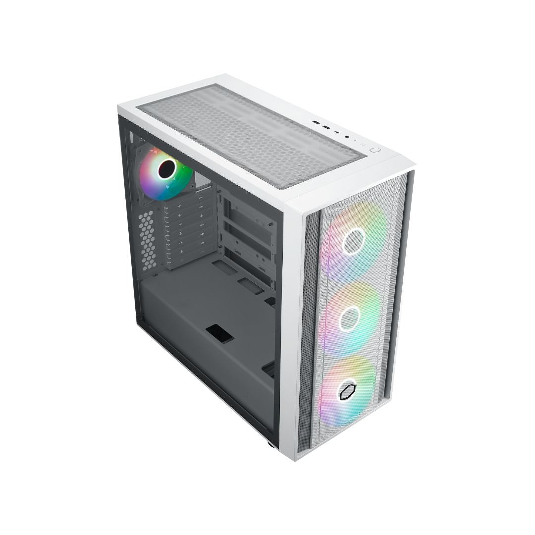 Cooler Master MasterBox 600 Mid Tower Case - White | 4‑Fan Airflow