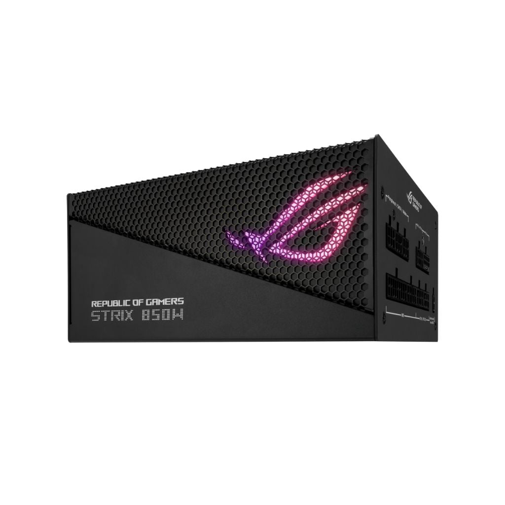 مزود طاقة ASUS ROG STRIX 850W Gold Aura Edition، قابل للفصل بالكامل، حاصل على شهادة 80+ GOLD، يدعم PCIe 5.0، أسود