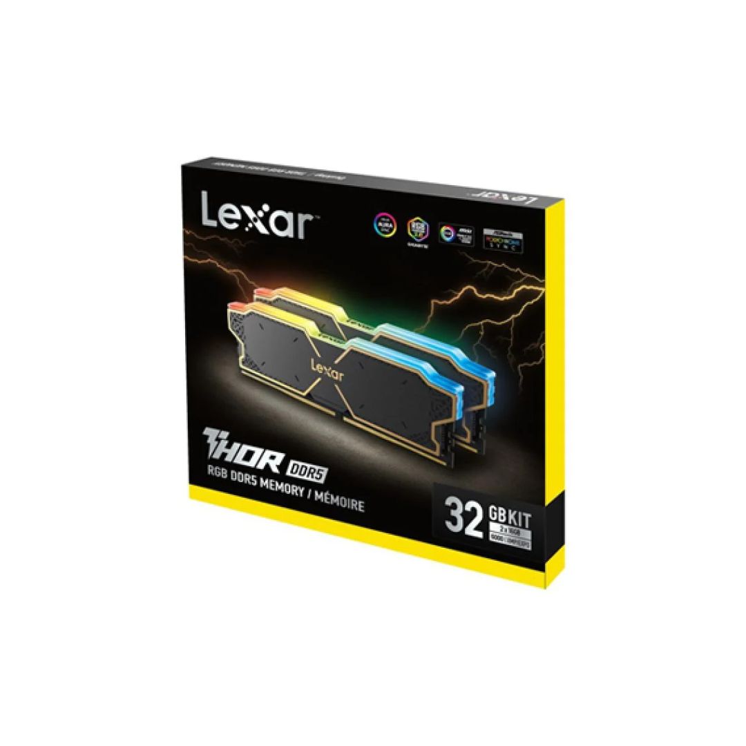 Lexar THOR RGB DDR5 RAM 32GB (2x16GB) 6000MHz CL38 – Black in Iraq