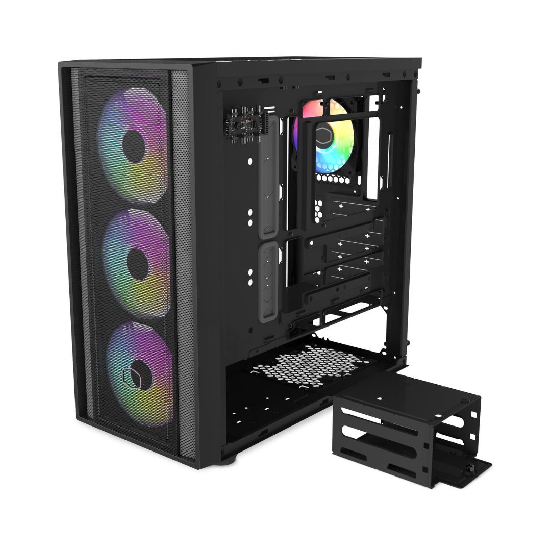Cooler Master MasterBox 600 Mid Tower 4 Fan - Black