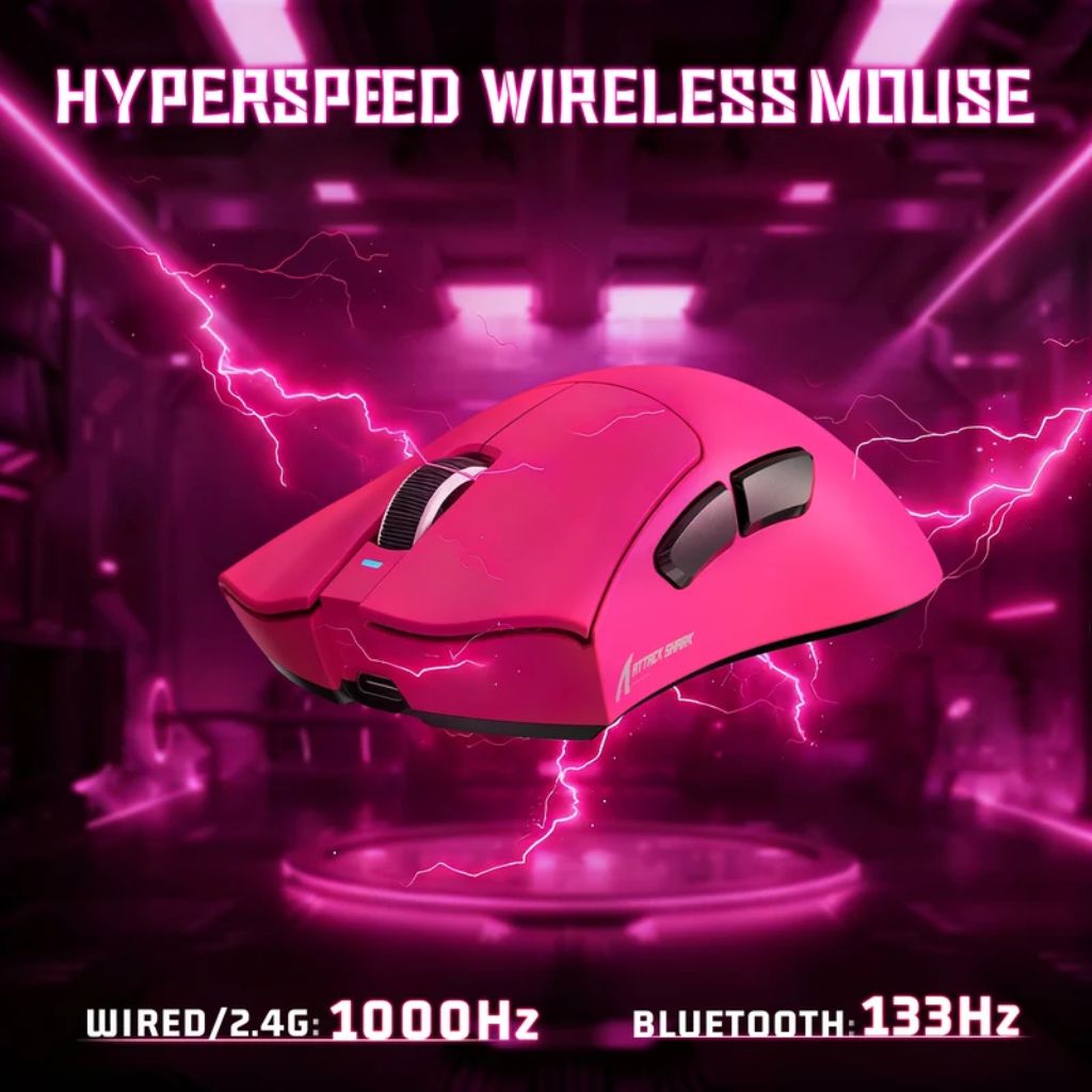 Attack Shark V3 Wireless Gaming Mouse - Berry Red