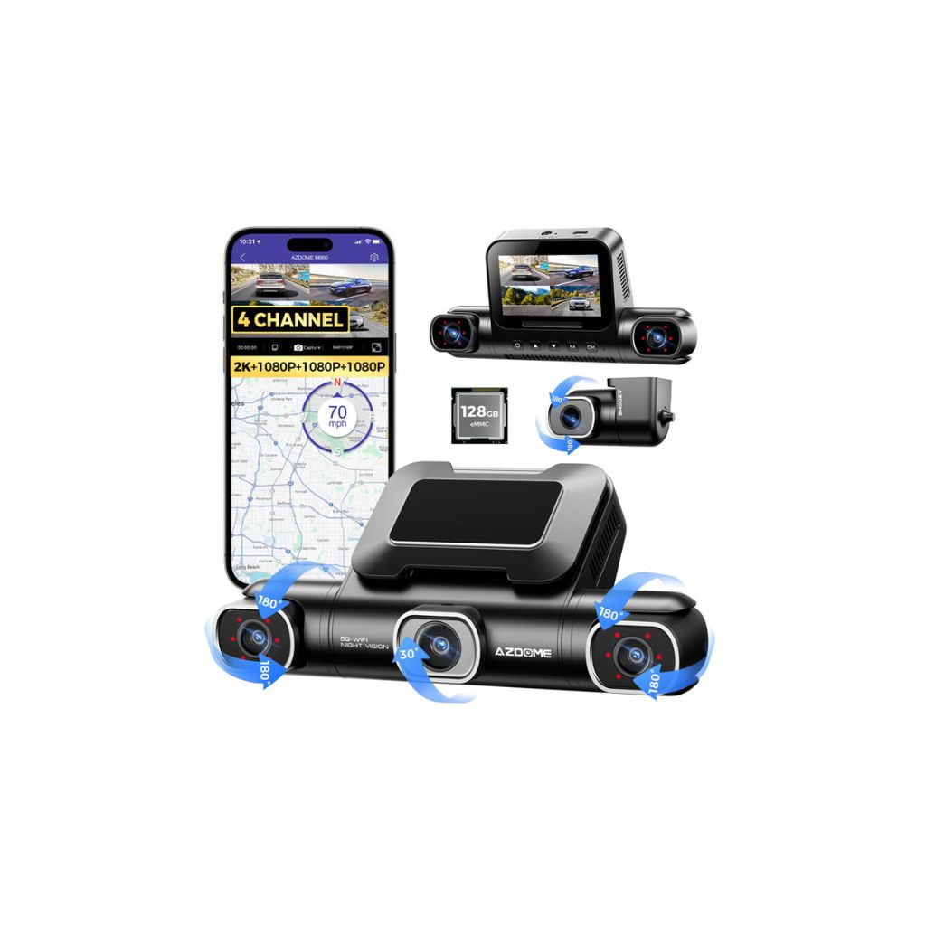 AZDome M660 4CH 128GB 2K Wifi GPS 360 degree Dash Cam