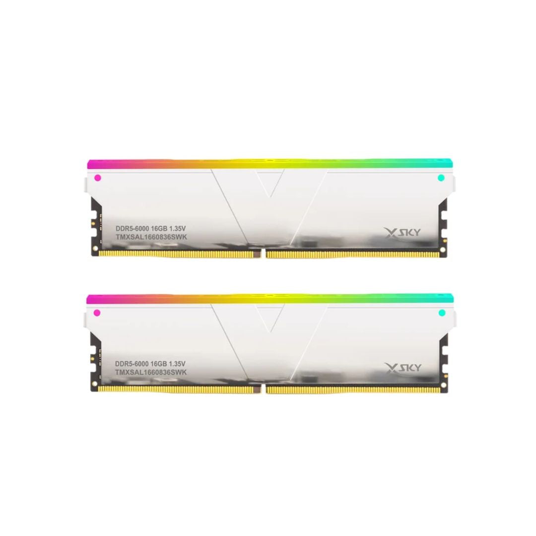 V-Color Manta XSky 32GB (2x16GB) DDR5 6000MHz CL30 - Desktop Memory, White