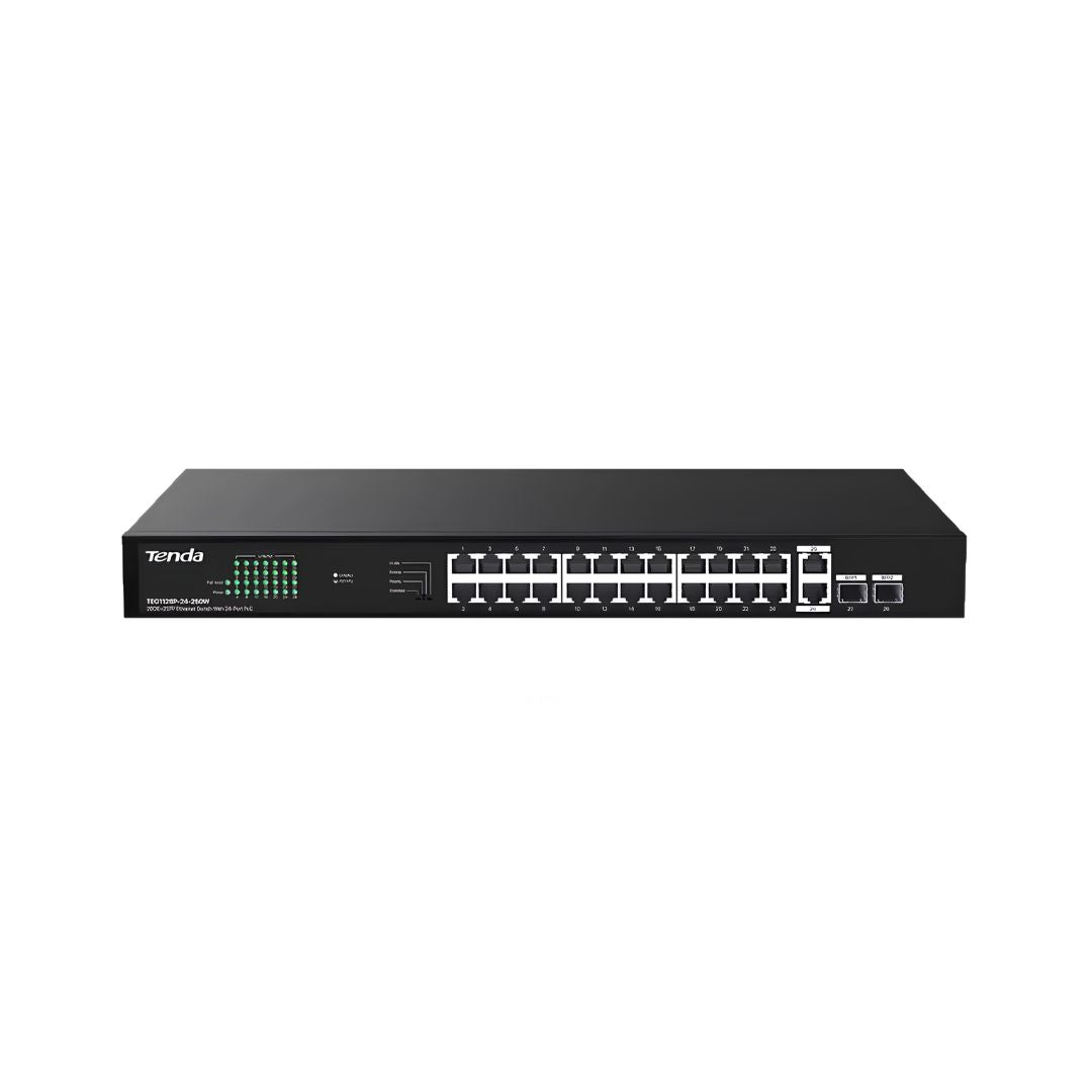 Tenda TEG1128P 26-Port Gigabit PoE + 2-Port SFP 250W - Ethernet Network Switch