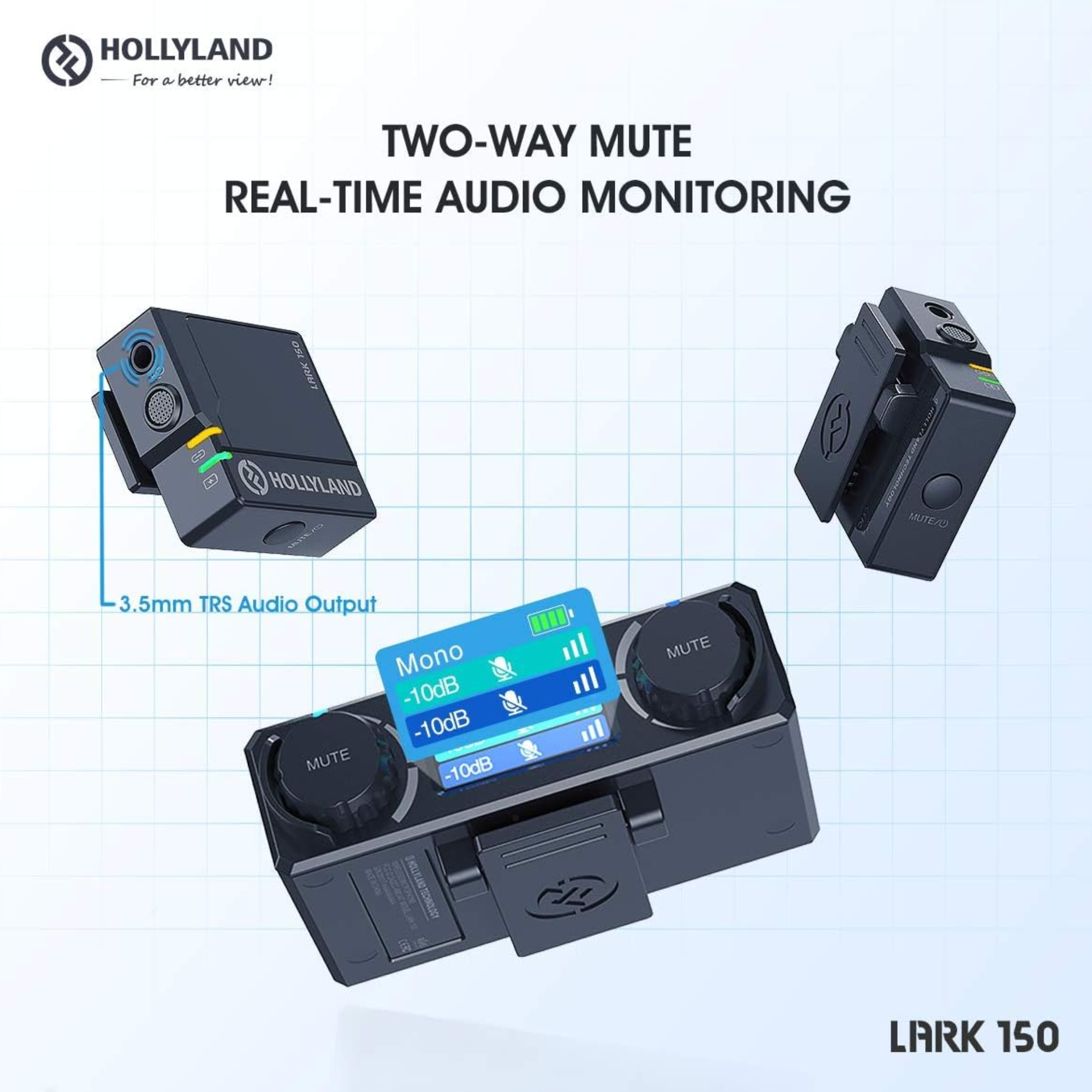 ميكروفون لاسلكي صغير الحجم Hollyland LARK 150 Duo