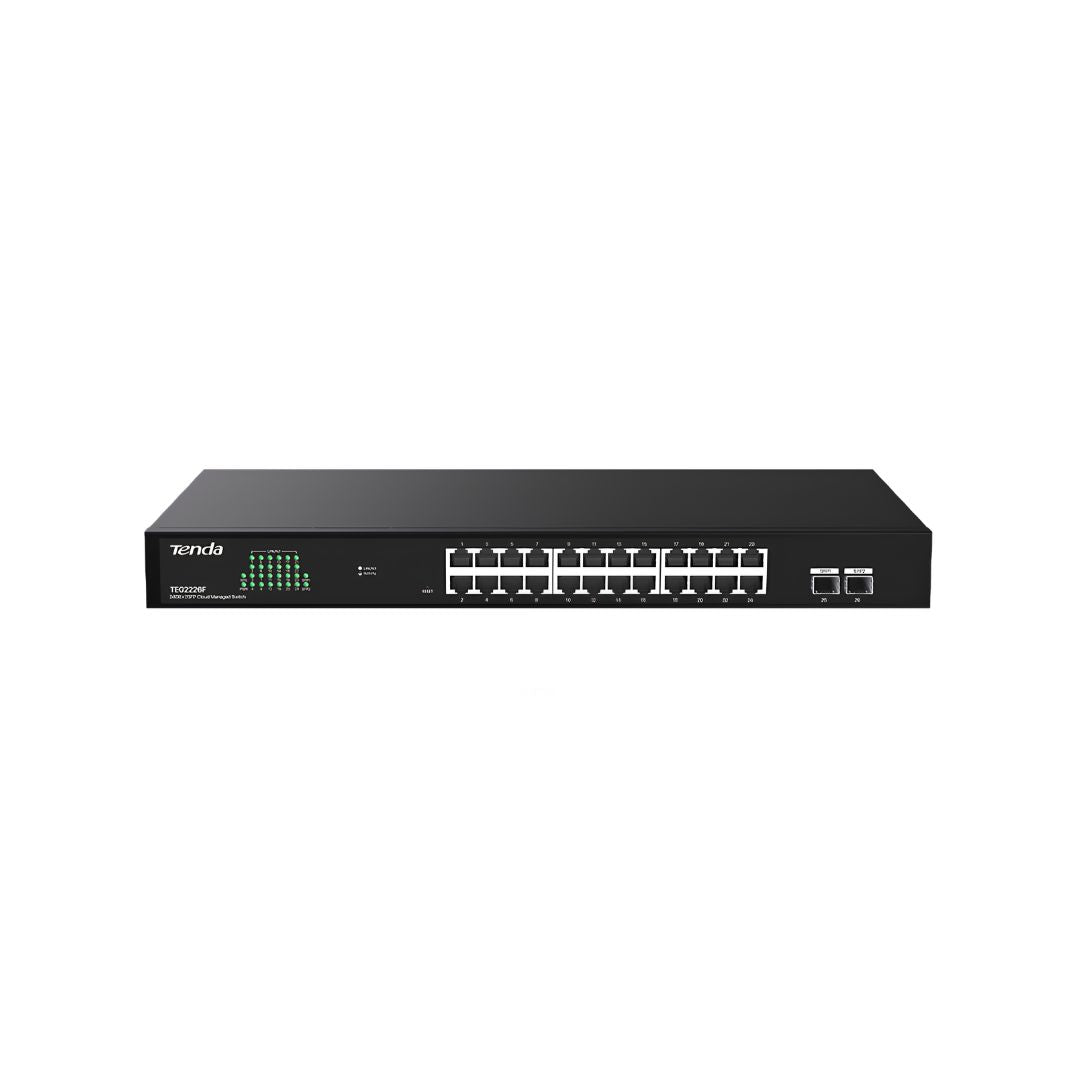 Tenda TEG2226F 24-Port Gigabit + 2-Port SFP Managed - Ethernet Network Switch