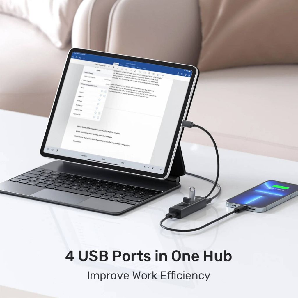 موزع USB 3.0 يعمل بالطاقة 4 منافذ من UNITEK - Y-3089Z01