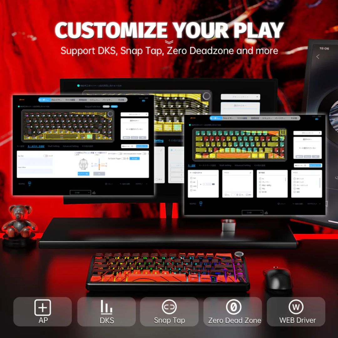 لوحة مفاتيح ATTACK SHARK X65 PRO المغناطيسية - محيط أحمر