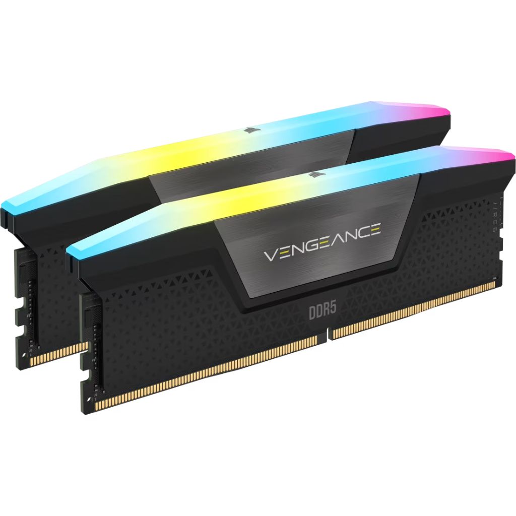 Corsair Vengeance RGB 64GB (2×32GB) DDR5 6000MHz CL38 Desktop Memory - Black