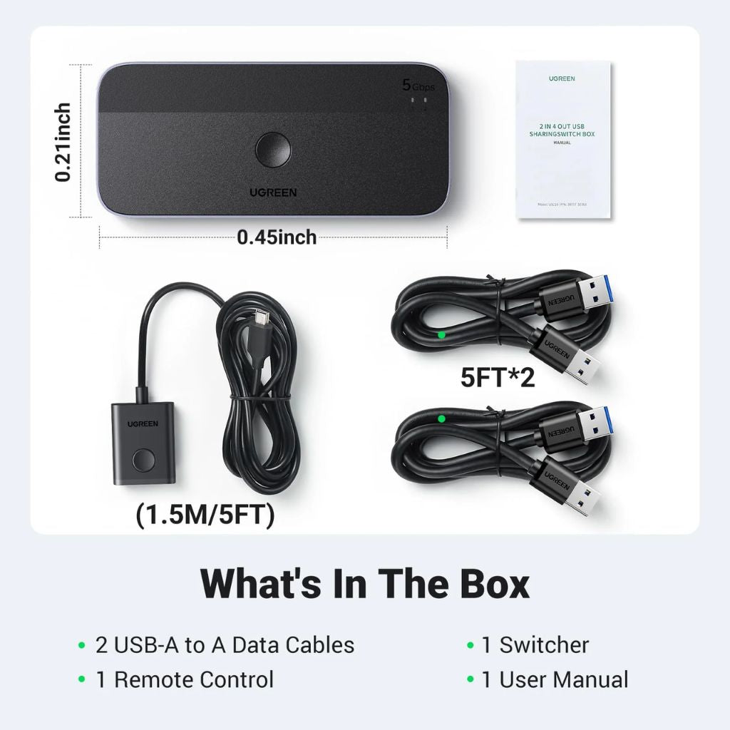UGREEN UG-15705 USB 3.0 Computer Sharing Switch 2-in-4 Hub