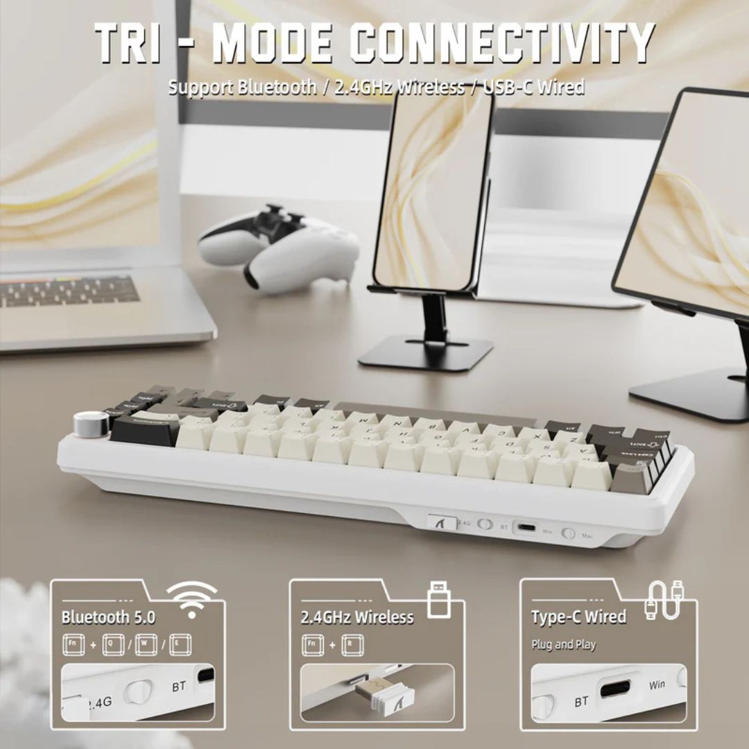 ATTACK SHARK X66 Wireless Mechanical Keyboard - Cheese White