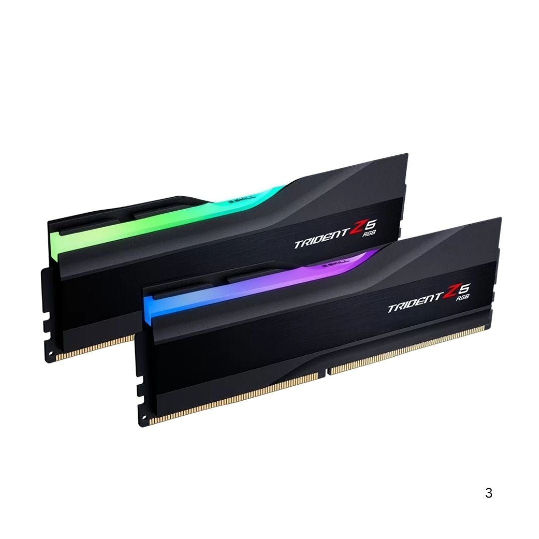 ذاكرة G.SKILL Trident Z5 RGB DDR5 سعة 64 جيجابايت (2x32 جيجابايت) 6000 ميجاهرتز CL36 وXMP وEXPO - أسود