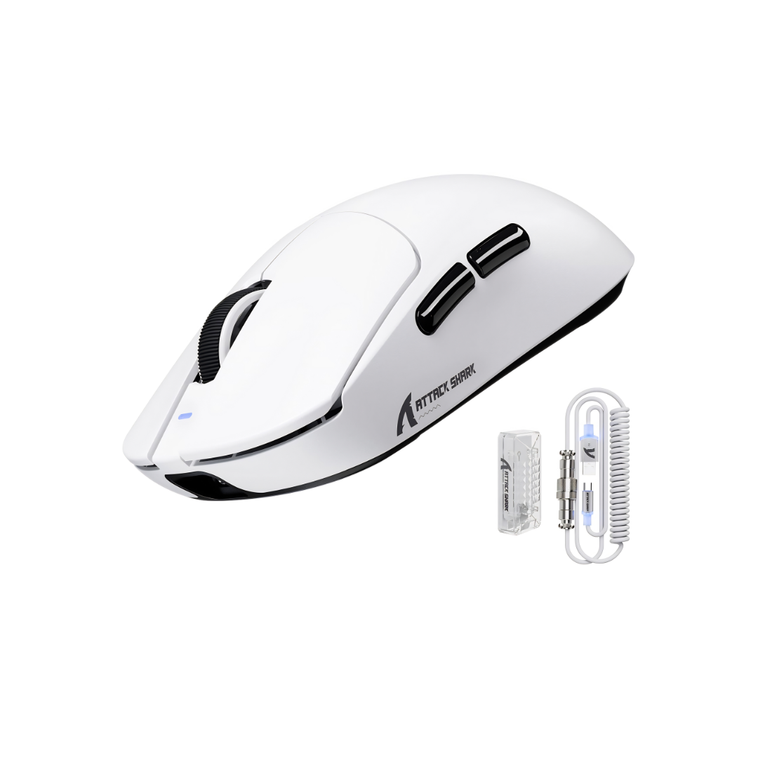 Attack Shark V8 - Wireless Gaming Mouse, White
