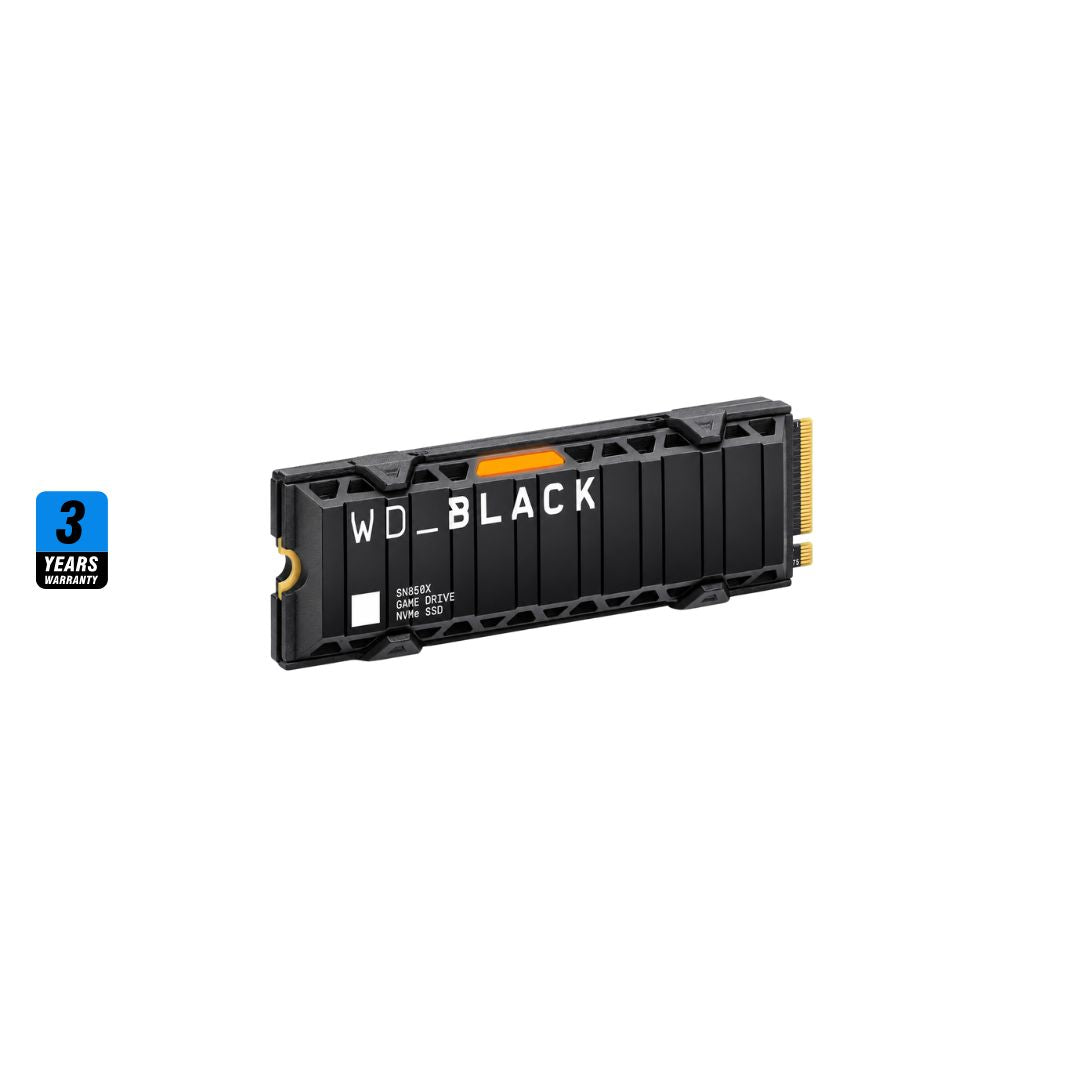 WD BLACK SN850X 1 تيرابايت مع مشتت حراري، 7300 ميجابايت/ثانية M.2 NVME، PCIe 4.0