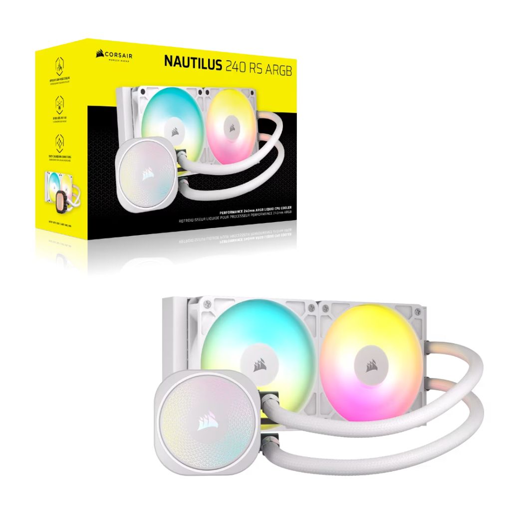 Corsair NAUTILUS 240 RS ARGB | AIO 240mm Liquid Cooler White in Iraq