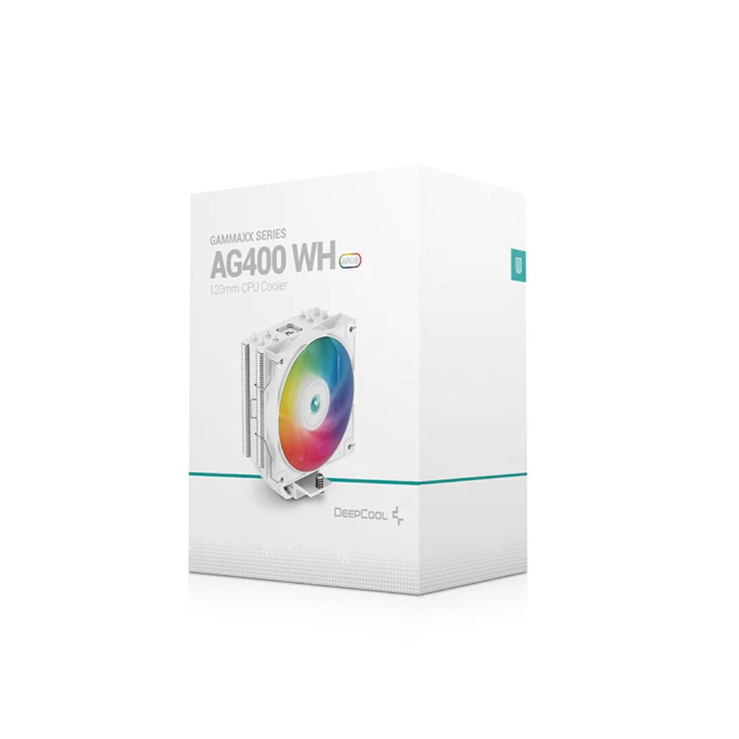 برج تبريد Deepcool AG400 ARGB فردي - أبيض