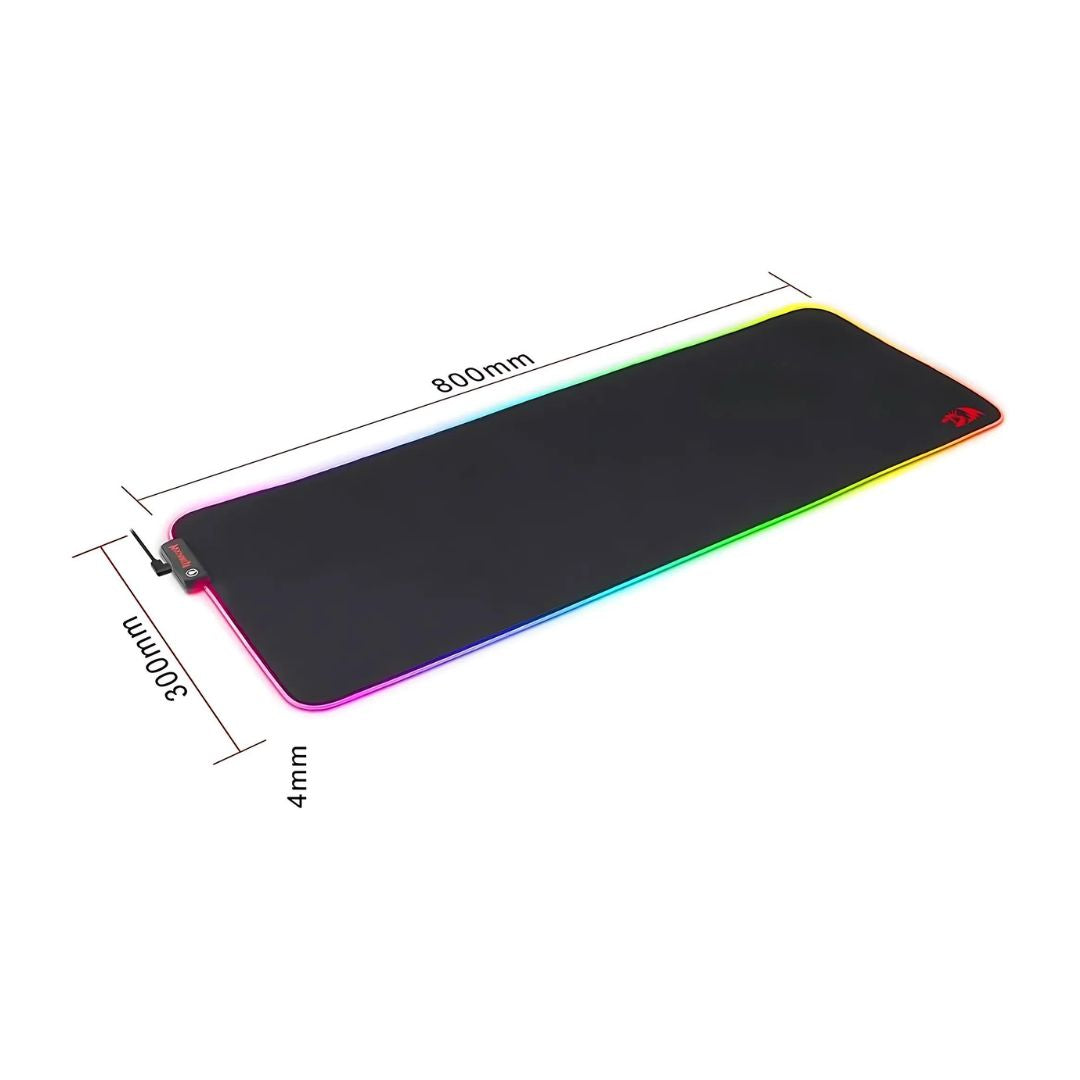 لوحة ماوس ألعاب ممتدة Redragon P033 Suzaku RGB LED، أبعاد 800x300x4 مم، سطح ناعم مقاوم للماء