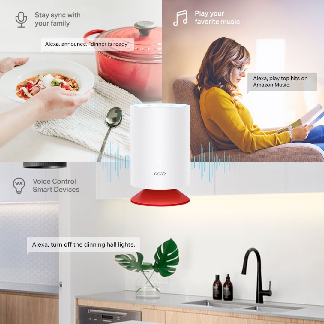 TP-Link Deco Voice X20, نظام شبكة Wi-Fi 6 بتقنية AX1800 مع مساعد Alexa مدمج (عبوتان)