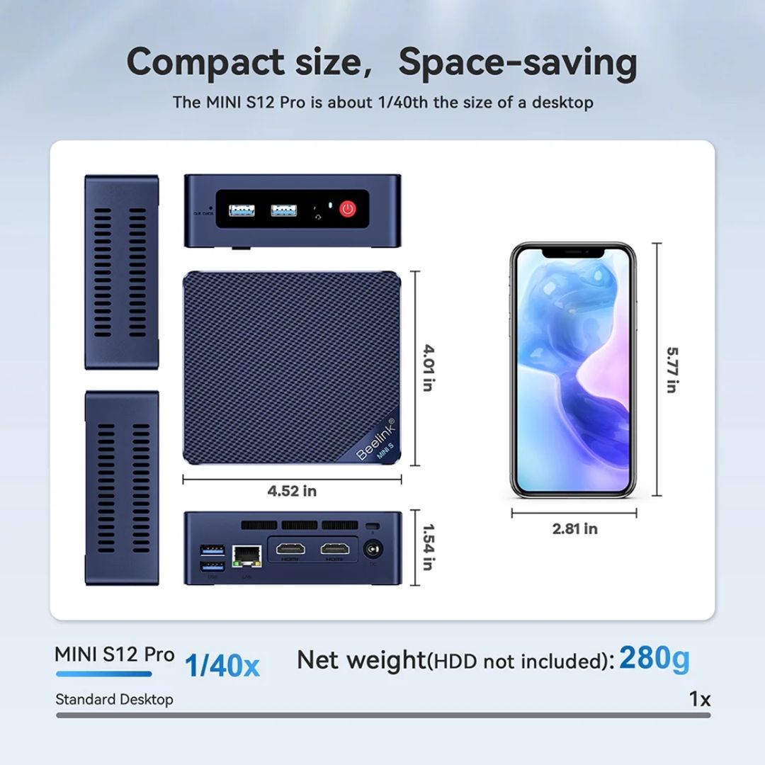 Beelink Mini S PRO | 12th Gen N100, 16GB RAM, 500GB SSD in Iraq