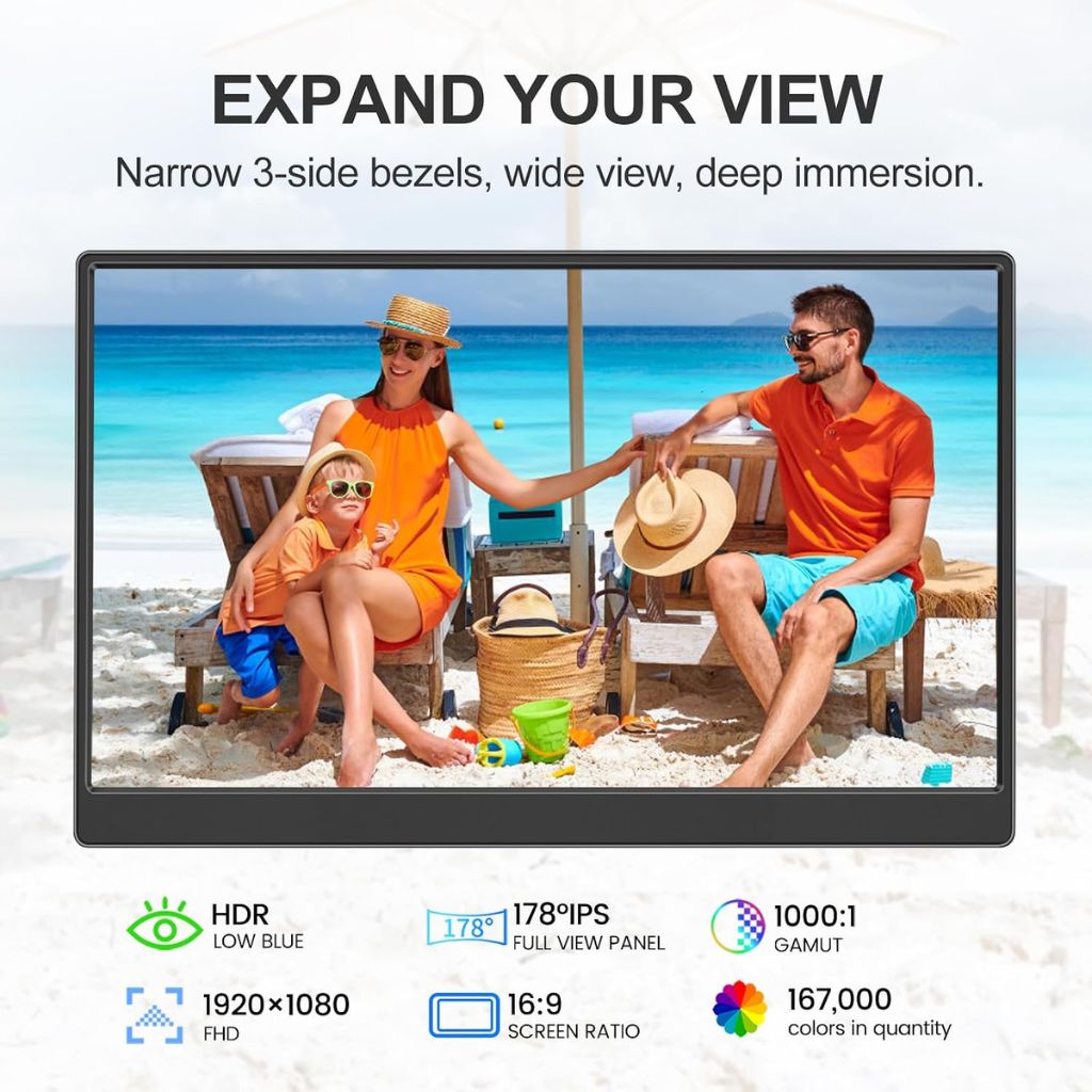 شاشة رابتور MF160T02 المحمولة 15.6 بوصة 60 هرتز IPS