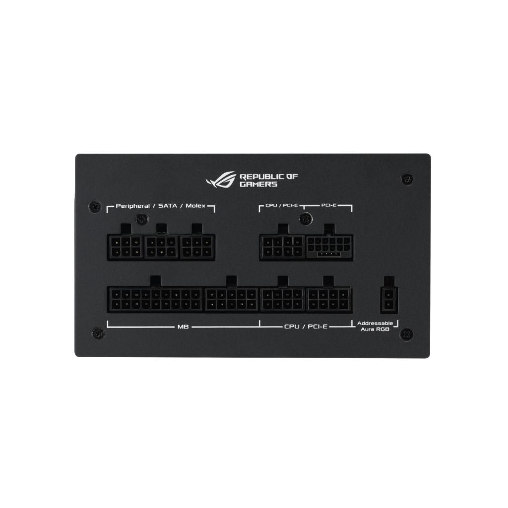 مزود طاقة ASUS ROG STRIX 850W Gold Aura Edition، قابل للفصل بالكامل، حاصل على شهادة 80+ GOLD، يدعم PCIe 5.0، أسود