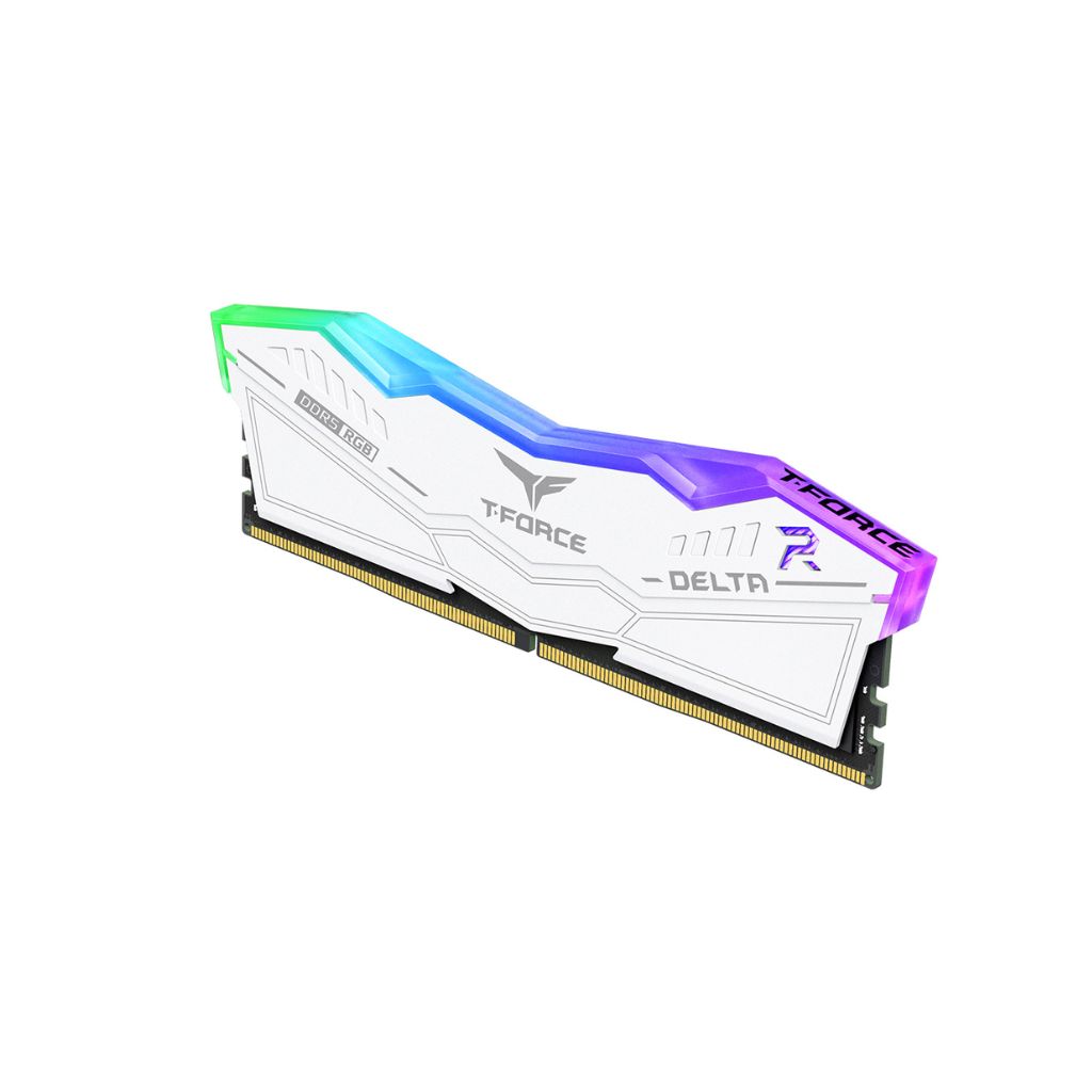 ذاكرة الوصول العشوائي TEAMGROUP T-Force Delta RGB DDR5 بسعة 16 جيجابايت (16x1 جيجابايت) 6000 ميجاهرتز CL38 RGB - أبيض