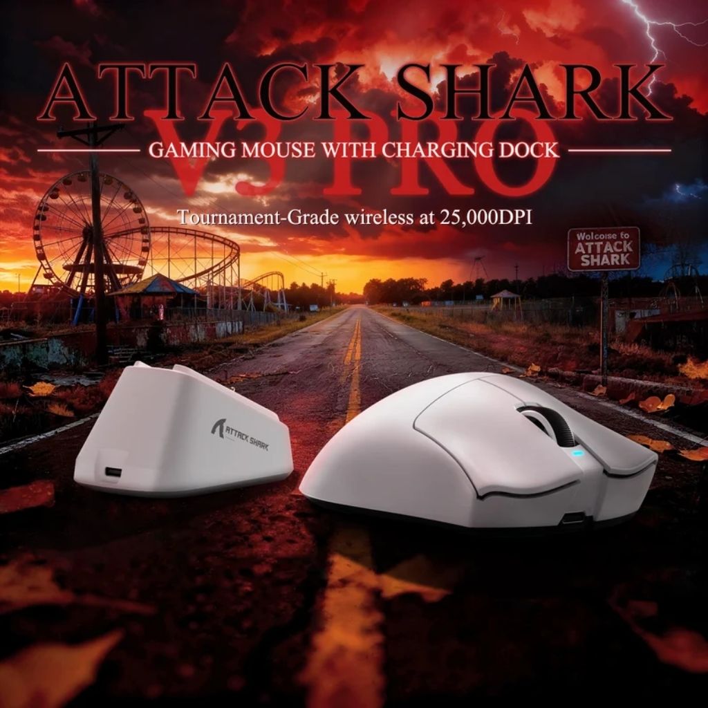 Attack Shark V3 Pro Wireless Gaming Mouse - White