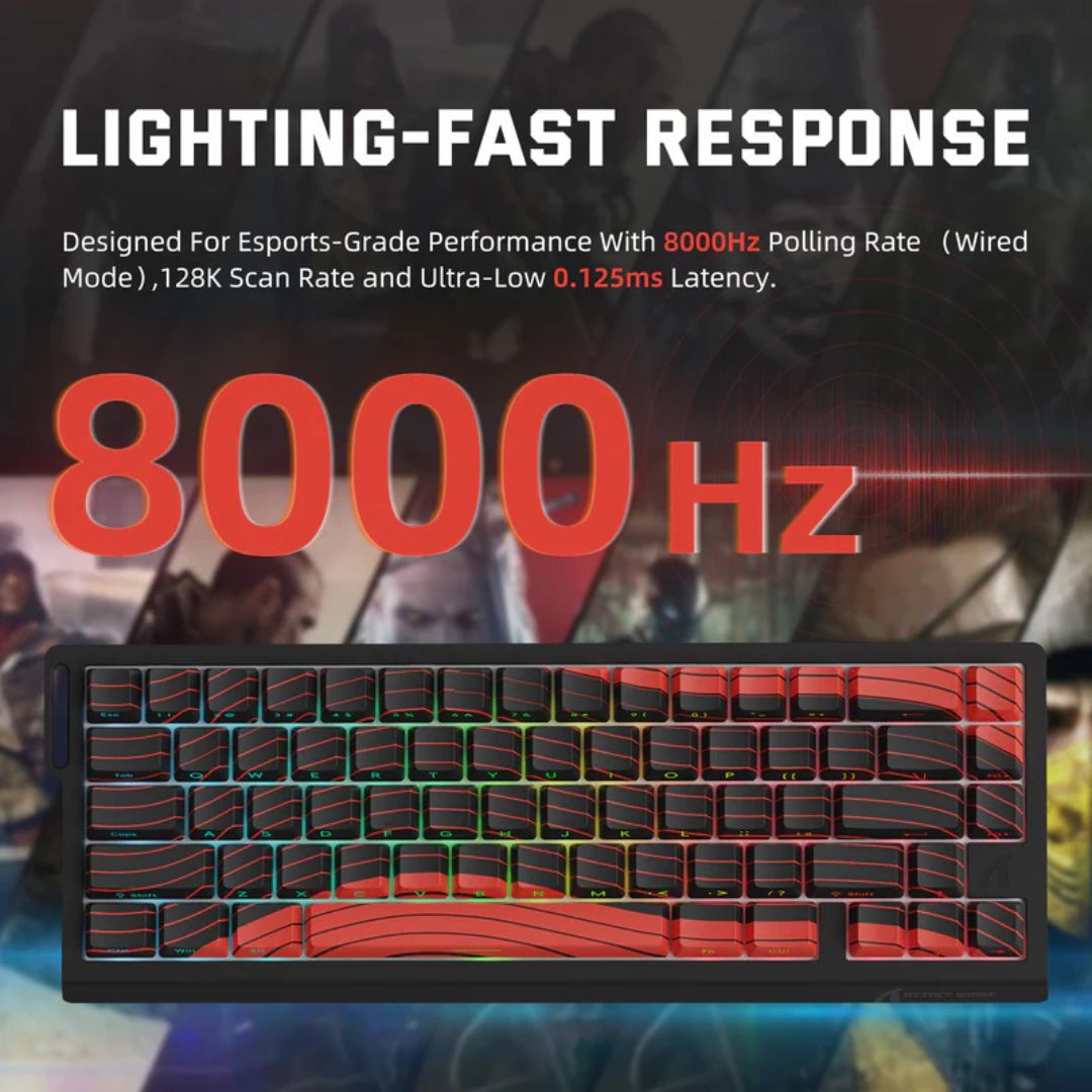 ATTACK SHARK X68 Pro Magnetic Wireless Keyboard - Red and Black