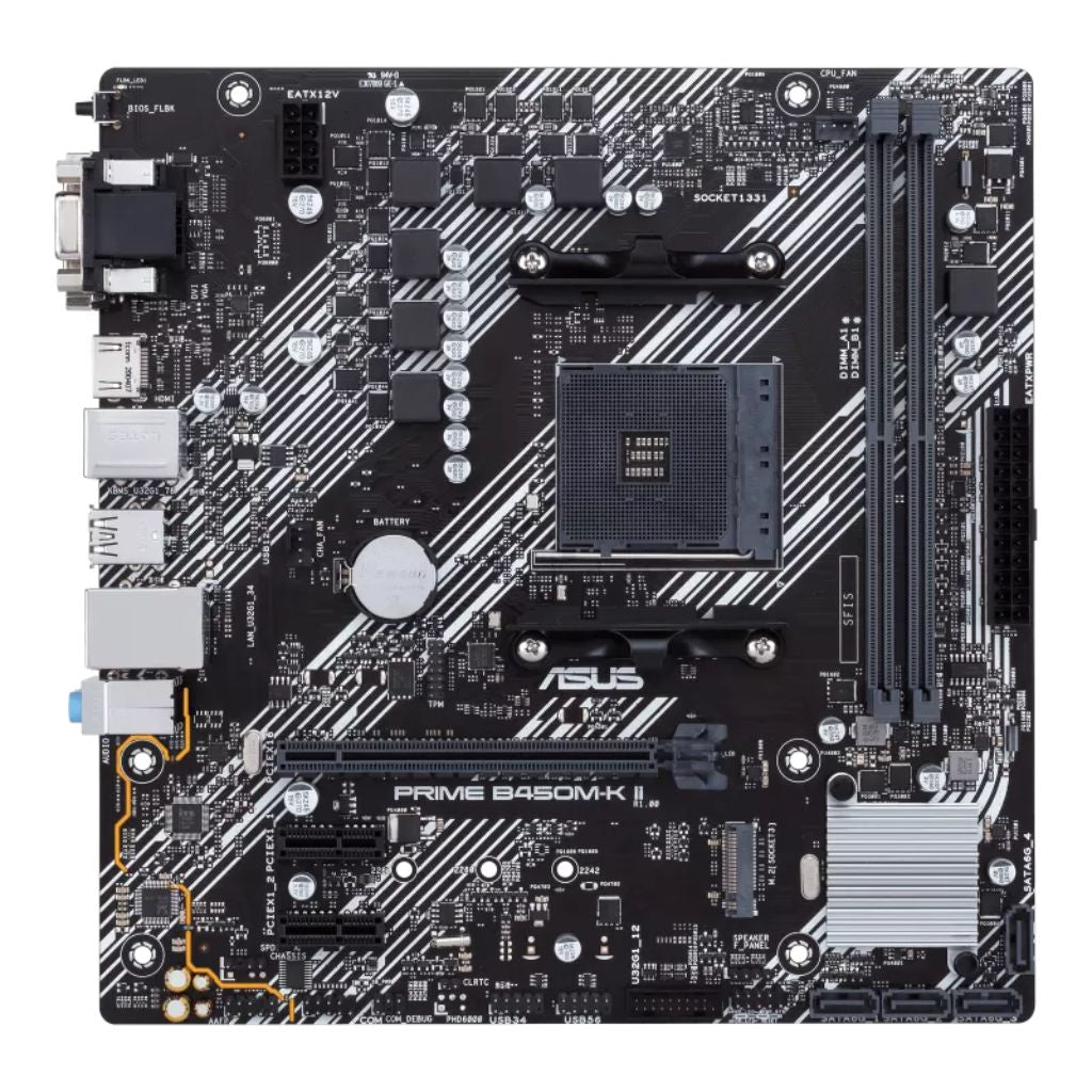 حزمة معالج AMD Ryzen 5 5500 ولوحة الأم ASUS PRIME B450M-A II