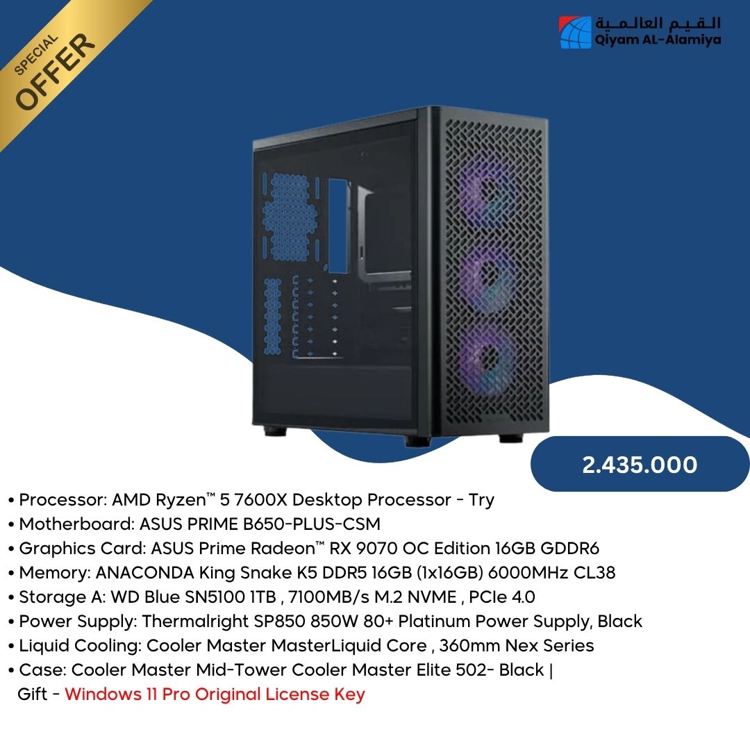 Pc Build AMD 5 7600X , RX 9070 16gb